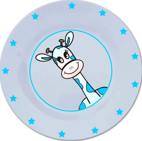 Bord met naam en blauwe giraffe-969