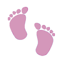 babyvoetjes in tekstkleur +€2.95